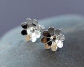 Sterling Silver Chamomile Flower Stud Earrings Posts Floral Blossom Handmade Jewelry
