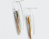 Pearl Spike Earrings Mother of Pearl Sterling Silver Long Modern Handmade Jewelry
