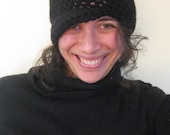 Black UNISEX Soft Double Acrylic Yarn Beanie with Brim - CUSTOM MADE to Order