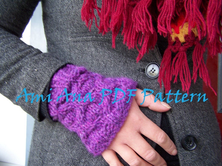 PDF PATTERN ONLY Chunky Knit Honeycomb Cable Cuffs