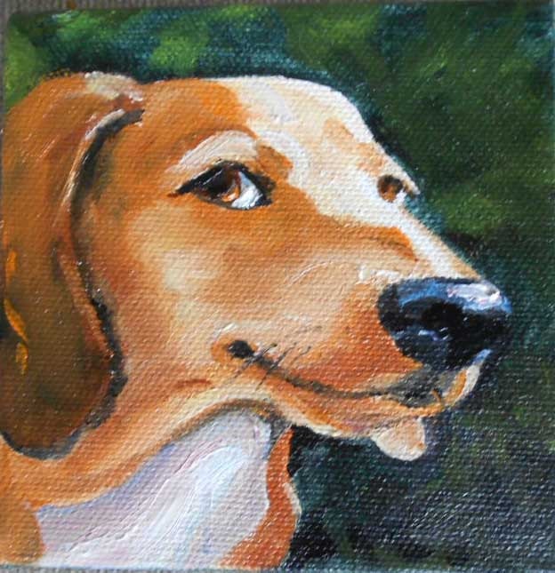 Tiny 4" x 4" Custom Portrait from photos, oil painting on gallery wrapped canvas, Art, Custom Portraits, Pets of all kinds