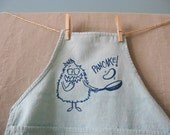 Kids Apron with Pancake Monster in Turquoise