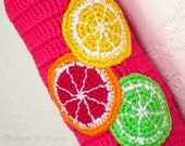 Grocery Bag Dispenser - pink - Citrus Fruit