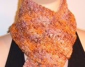 Hand Knit Merino Wool Scarf Hand Painted EVENING SUNSET