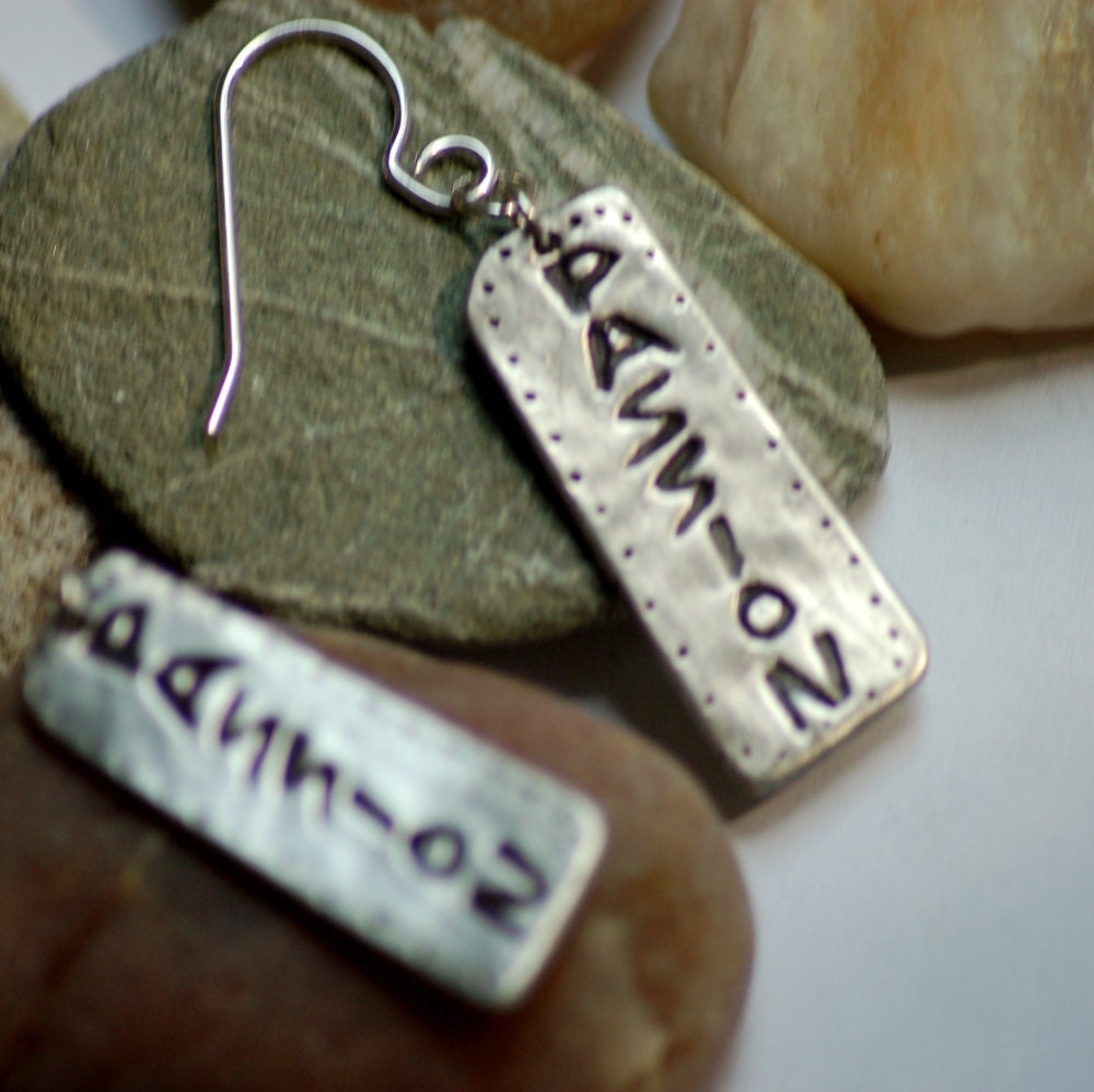 PASSION earrings - stamped charm