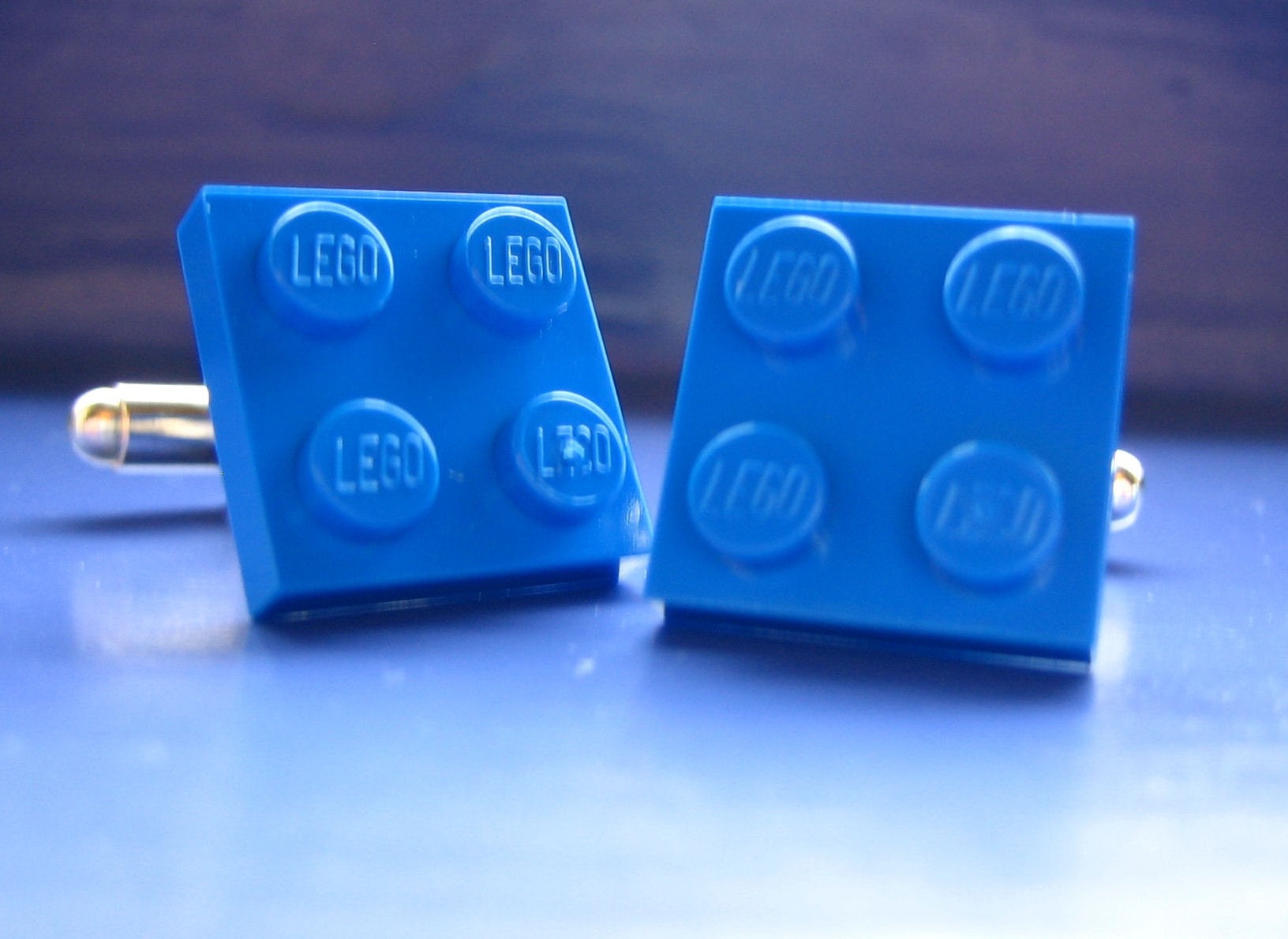 Brilliant Blue Brick Cufflinks