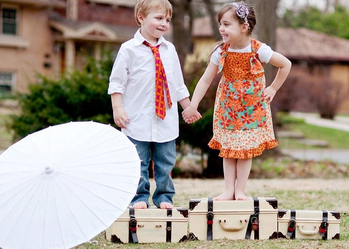 Sibling Matching Dress & Neck Tie (or Bowtie) Custom Order Outfits