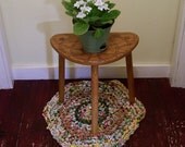 Hand Crocheted  Hexagon Rag Rug Yellow/Brown