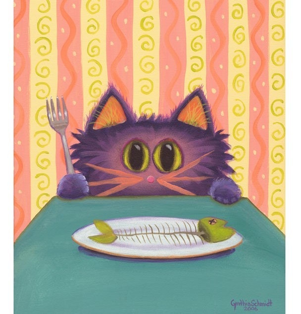 MORE FISH matted print