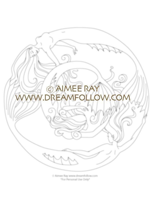 Mermaid Circle PDF Embroidery pattern
