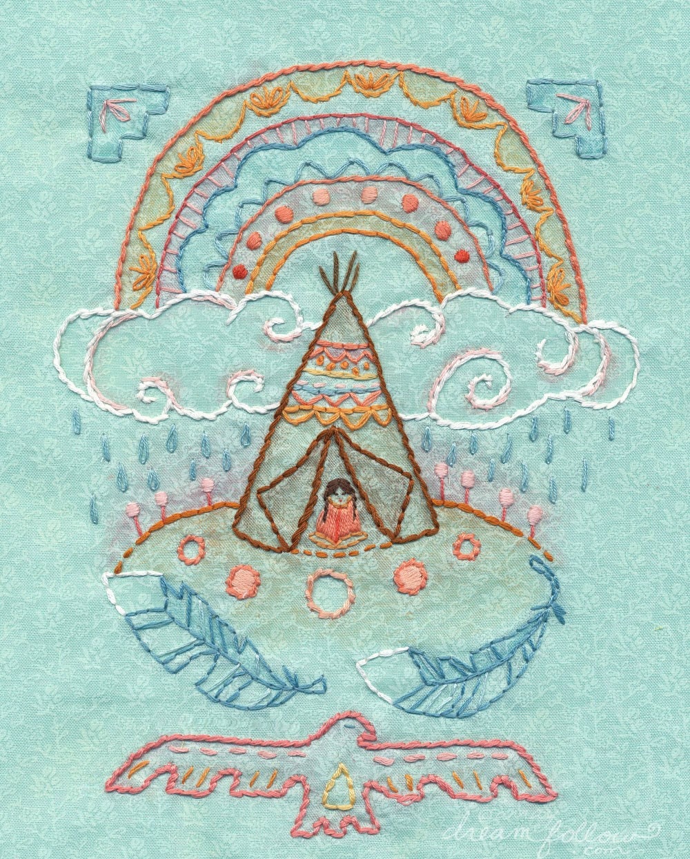 Rainbow Warrior PDF Embroidery pattern