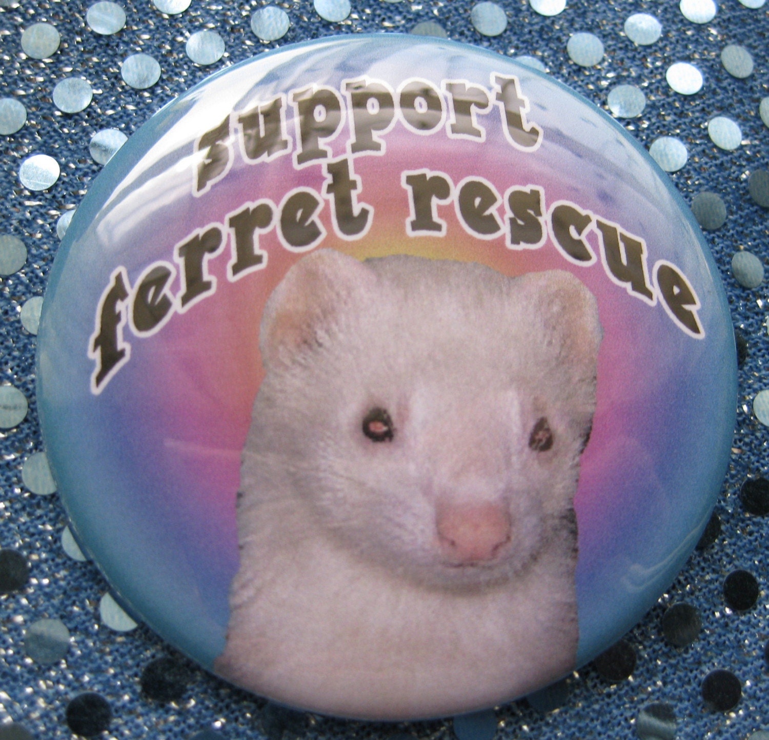 support ferret rescue badge
