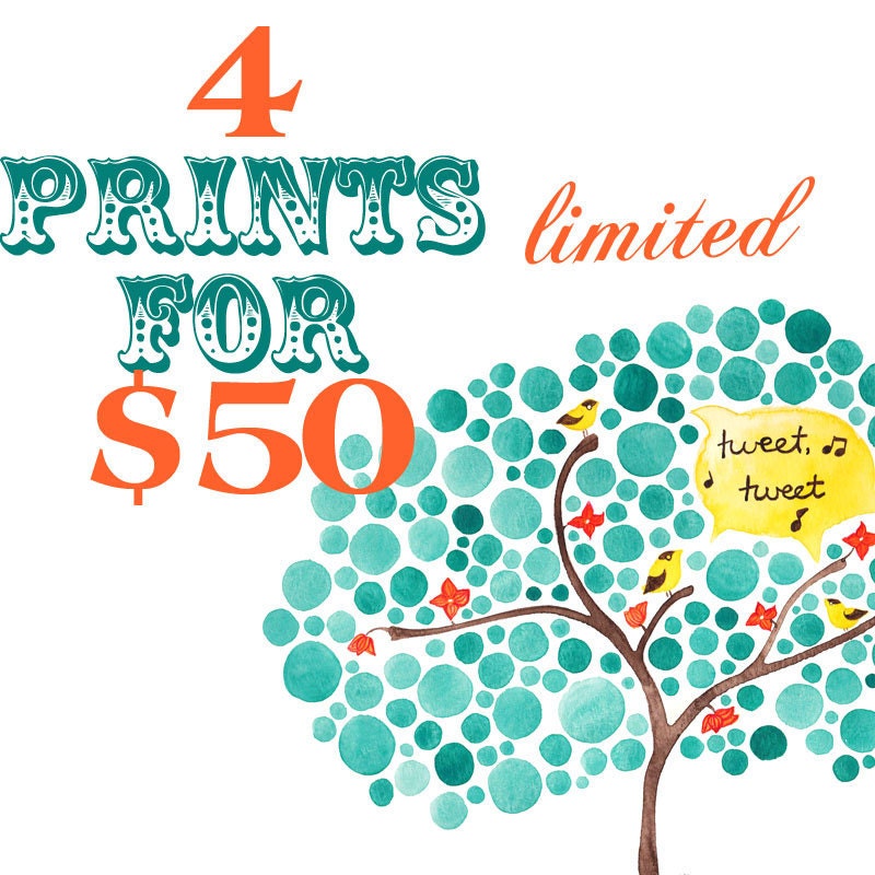 Four Art Prints for 50 Dollars - Your Choice - Limited Time Offer