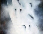 Original Acrylic Landscape Waterfalls Painting on Gallery Canvas Ready to Hang