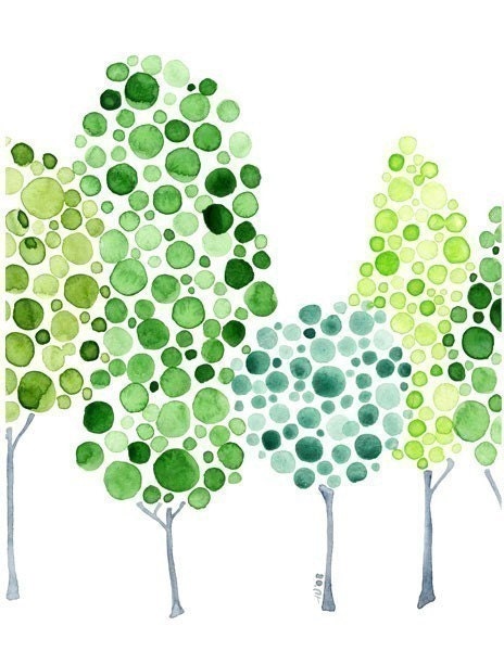 Watercolour Forest All Together Now Print