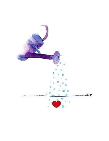 Watercolour Art Set Nourish Love Nursery Wall Art Kitchen Decor