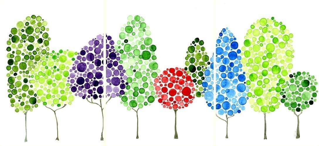 Personalized Family Tree Forest Watercolor Painting Custom Just For You
