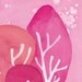 Whimsical Watercolor Pink Forest Art Print Reproduction Baby Girl Wall Art
