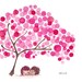 Hedgehogs Watercolor Tree Art Print Valentines Artwork
