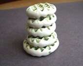 Green waffle ceramic beads to compliment your green eggs and ham