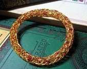 Warm Fire Viking Knit Bangle Bracelet