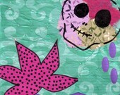 Pirate Jenny -  6in x 6in collage panel - 1 in a Series of 4 - ALL Original - NOT A Print - SFA - Artwork - Decor