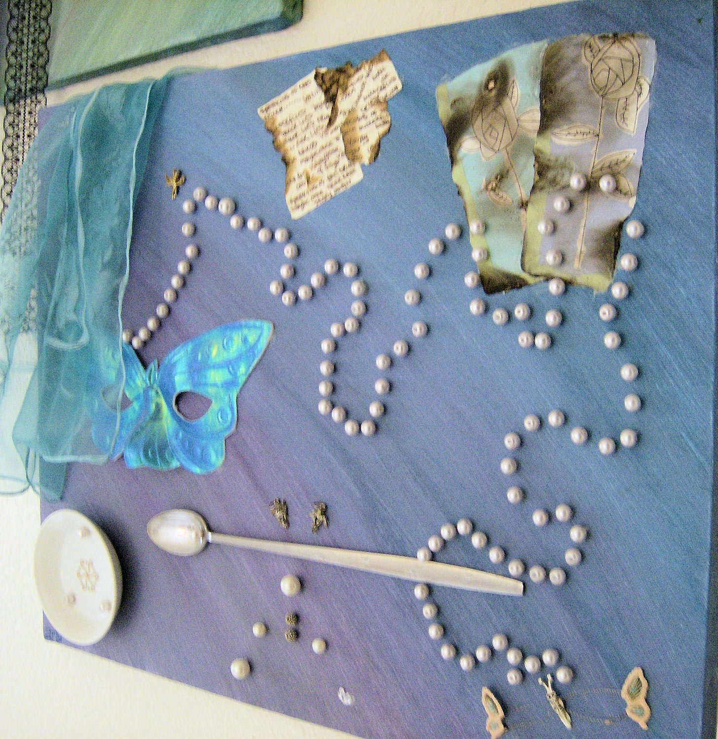 Utter Lies Are Like Butterflies - Original 16" x 20" 3D Collage Painting - Acrylics on Canvas - Ready to Hang - Mixed Media