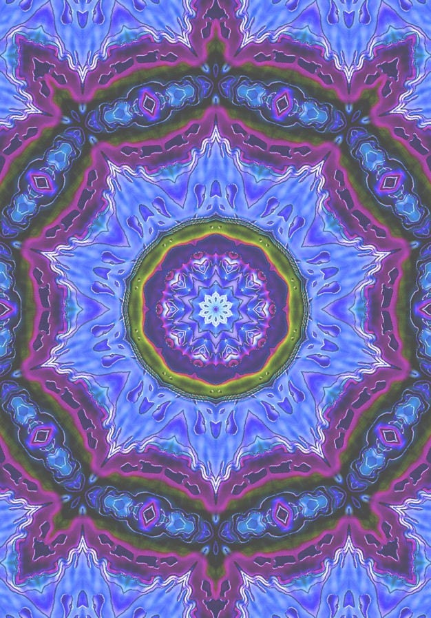 4x6 Print  - Throat Chakra Mandala - Original Digital Creation