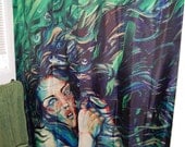 RW2 SHOWER CURTAIN Art mermaid green fantasy Azorie