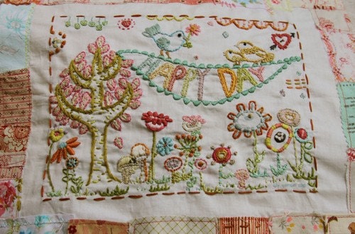 happy day stitching sampler pattern