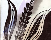Watercolor Flower - original woodcut