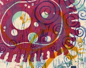 Joyful Noise - original woodcut monoprint