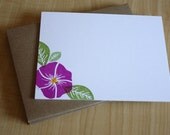 Magenta Petunias - Handmade Stationery - Set of 6