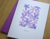 Hello - Hyacinth - Handmade Greeting Card - Mosaic Note Series