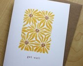 Get Well - Black Eyed Susans - Handmade Greeting Card - Mosaic Note Series