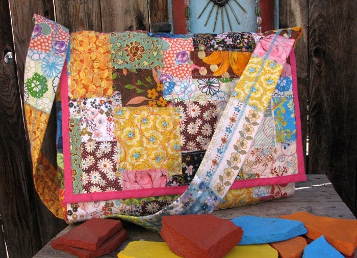 SPECIAL: Taffy's Orange-ade Patchwork Messenger Bag