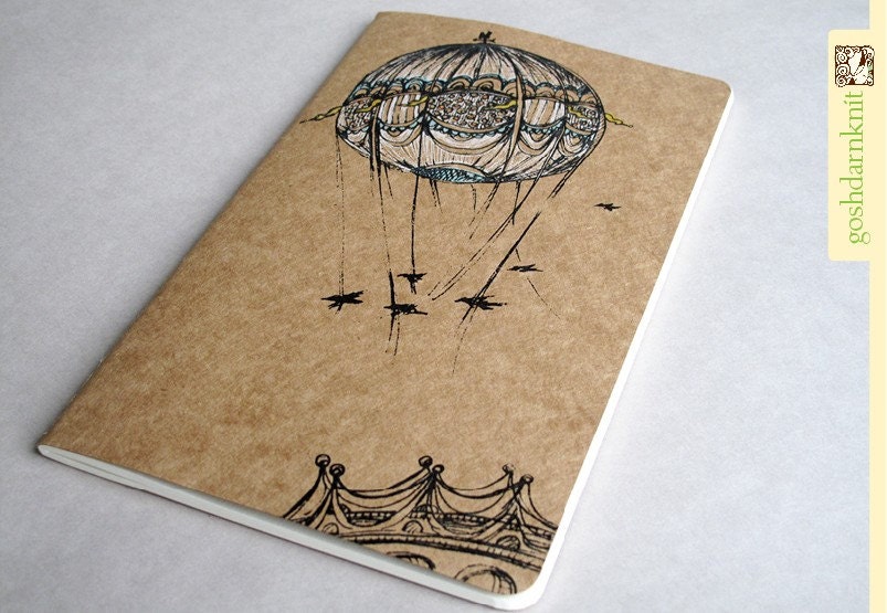Bridges and Balloons Moleskine Cahier . Large Notebook . Plain