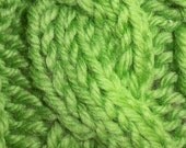Newborn Hand Knit Baby Hat of Natural Fiber- Warm - covered in cables - SPRING GREEN - boy or girl