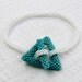 White and Turquoise Simplicity - A Beadwoven Bracelet (2392)