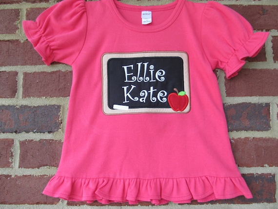 Custom Boutique Back to School Chalkboard Applique Shirt