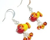 SALE Keep On Swimming Goldfish Earrings
