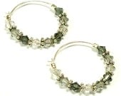 Shades of Grey Sterling Silver Hoop Earrings