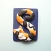 Personalized Cat Pendant Your Initial - whimsical handmade polymer clay jewelry magnet ornament