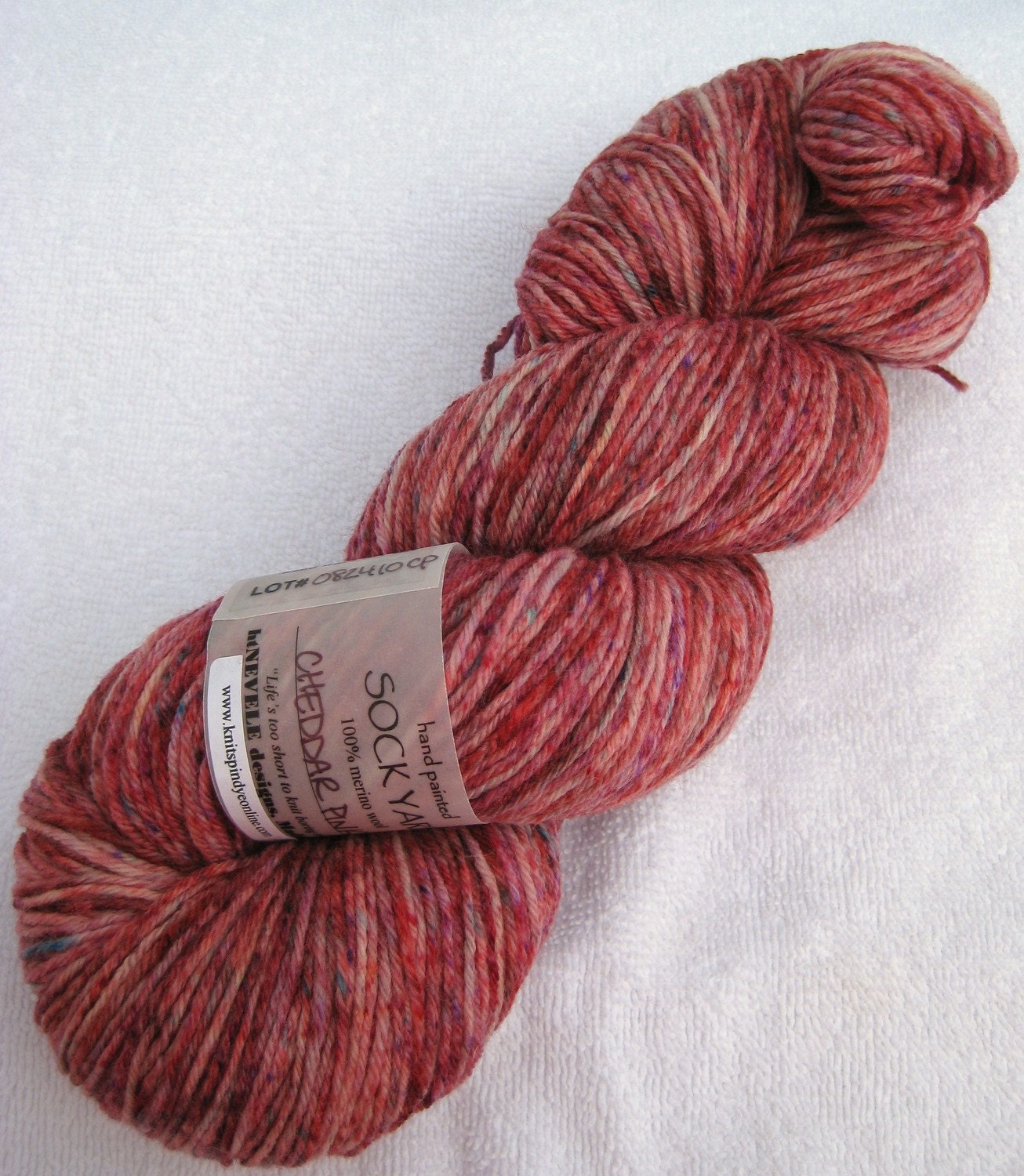 Speckled Sock Yarn in Cheddar Pink