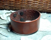 Brown Leather Cuff Bracelet 1 1/2"  Wide
