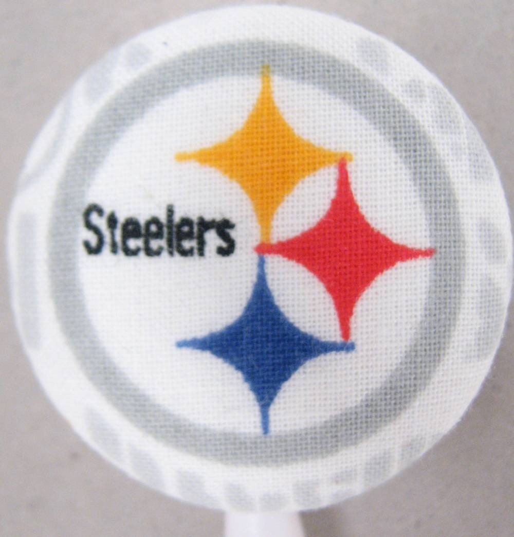 Fabric Covered Retractable Badge Reel Pittsburgh Steelers FREE SHIPPING