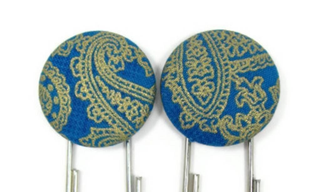 Set of 2 Jumbo Paperclips in Royal and Gold