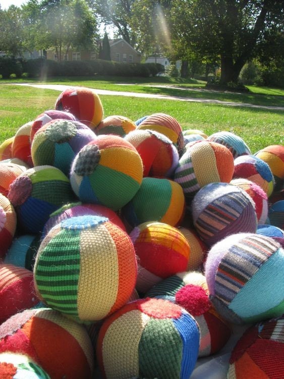 WHOLESALE LOT Two Dozen Mini Recycled Sweater Balls