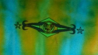 Aries Size Medium Baby Doll Tshirt recycled tie dye blue and yellow Sale 