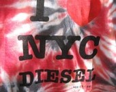 I Heart NYC Diesel Hand Dyed Tshirt Size Large